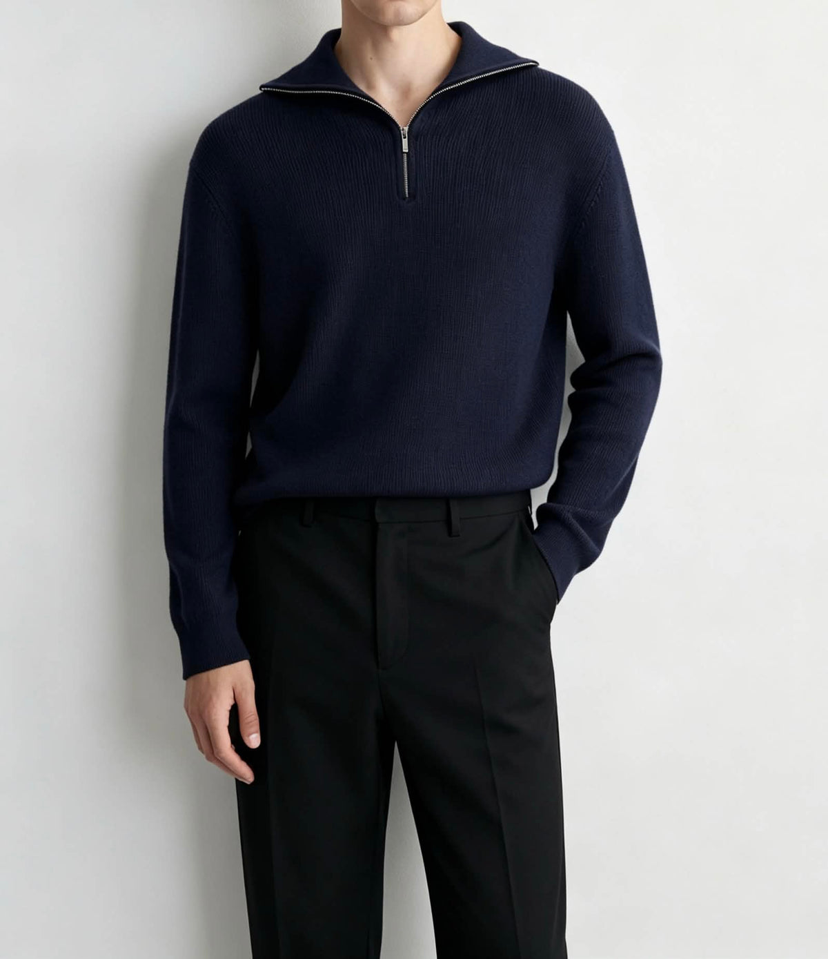 PRE-ORDER: Quater-zip Knit Sweater