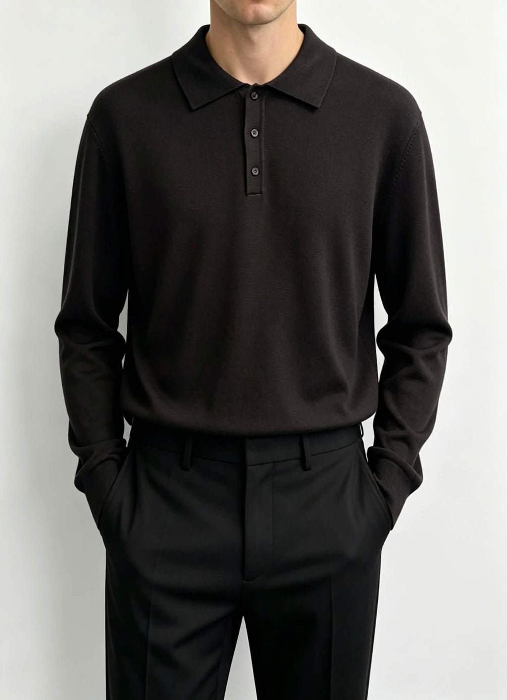 PRE-ORDER: Long Sleeve Knit Polo Sweater